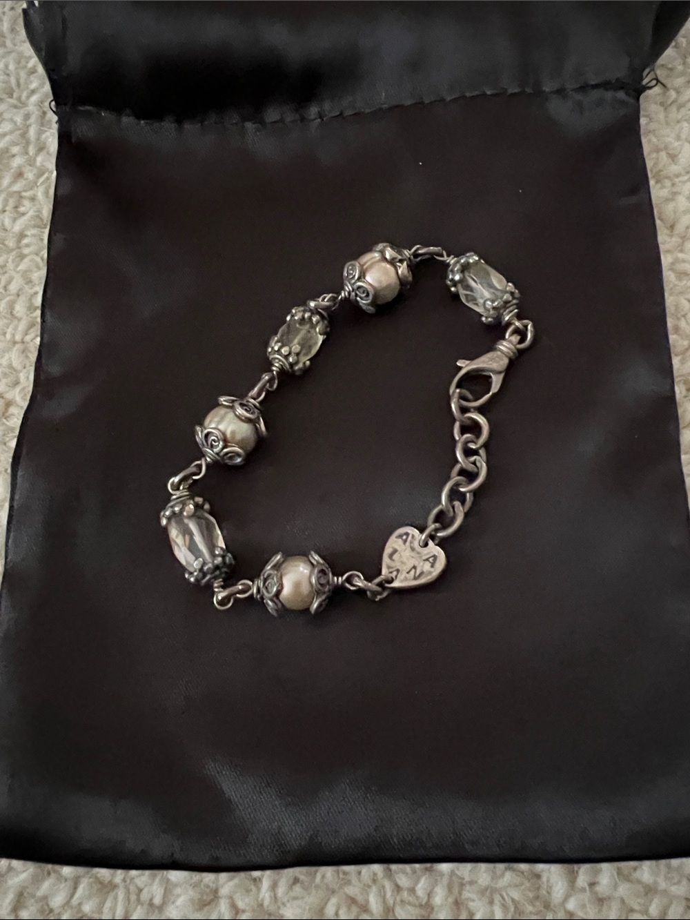 Silver-Tone Crystal & Bead Bracelet - Women's Jewelry